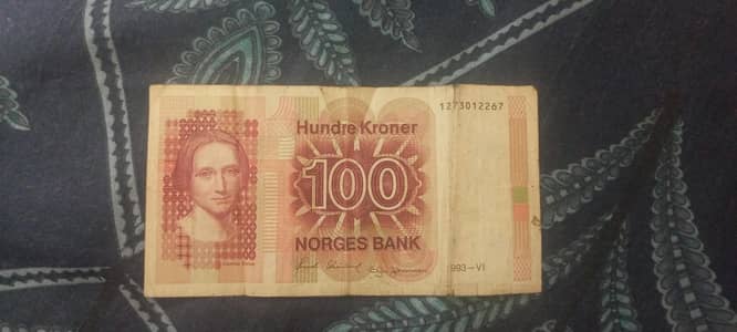 Rare 100 Norwegian Kroner Note – Vintage Collectible Currency