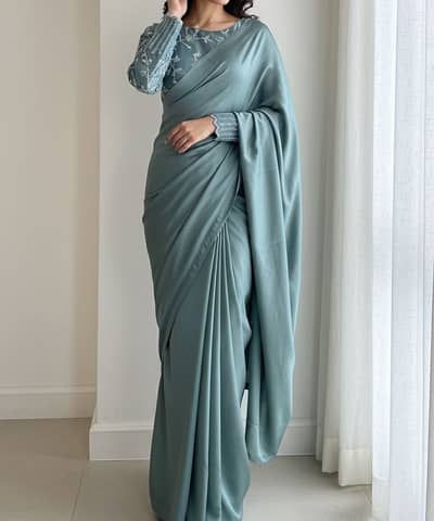 Silk embroidered saree