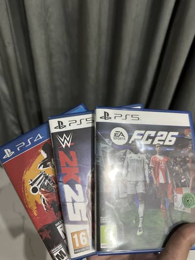 FC 26(PS5) + WWE 2K25(PS5) + RDR2(PS4)