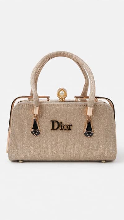 Dior champagne bridal or party bag