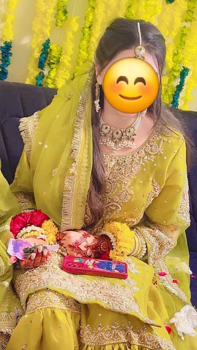 Gorgeous Designer Mehndi Sharara Suit with Matching Jewelry Set