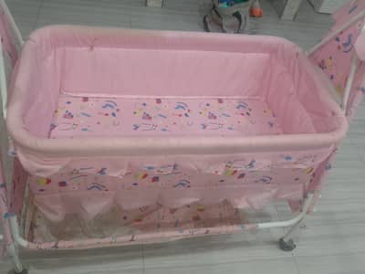 Pink Baby Cradle Title: Pink Baby Cradle / Baby Cot – Good Condition