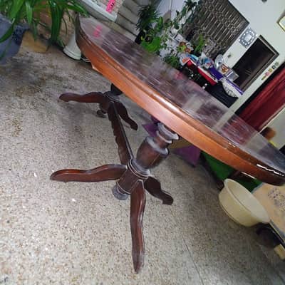 Antique Solid Wood Dining Table – Heavy Wooden Table