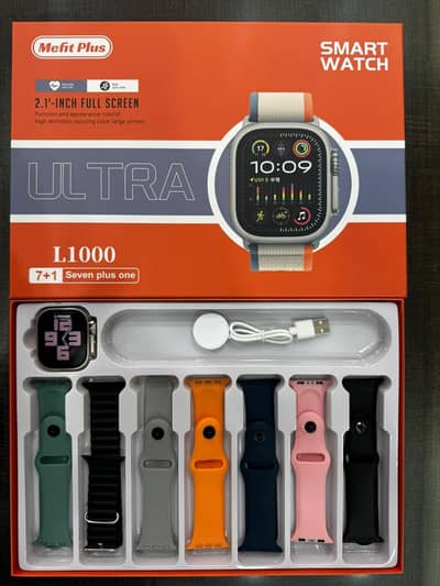 Mefit Plus Ultra L1000 Smart Watch 7 Straps + Charger | Rs. 2050