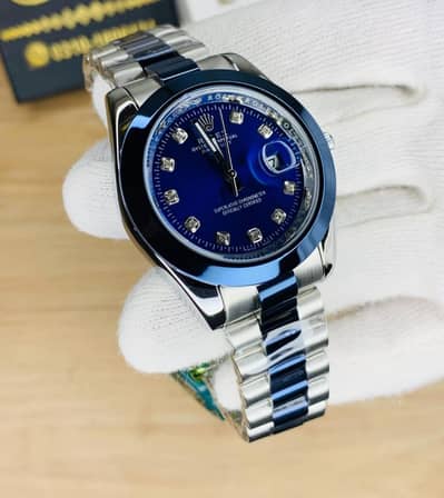 Rolex Blue Luxury Watch & Bracelet Set