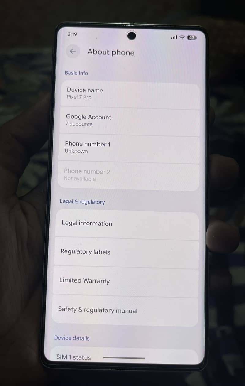 Google Pixel 7 Pro 7