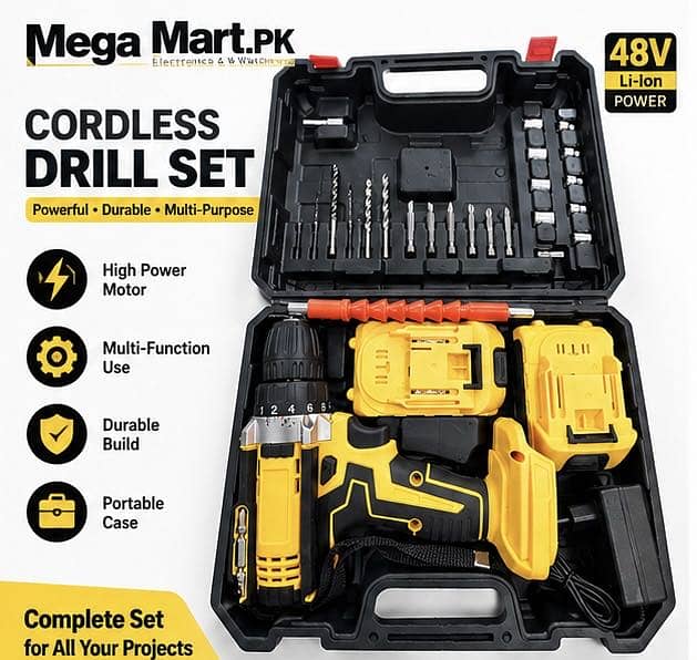 Rechargeable Drill Machine within multiple + Free Tools Kit 2