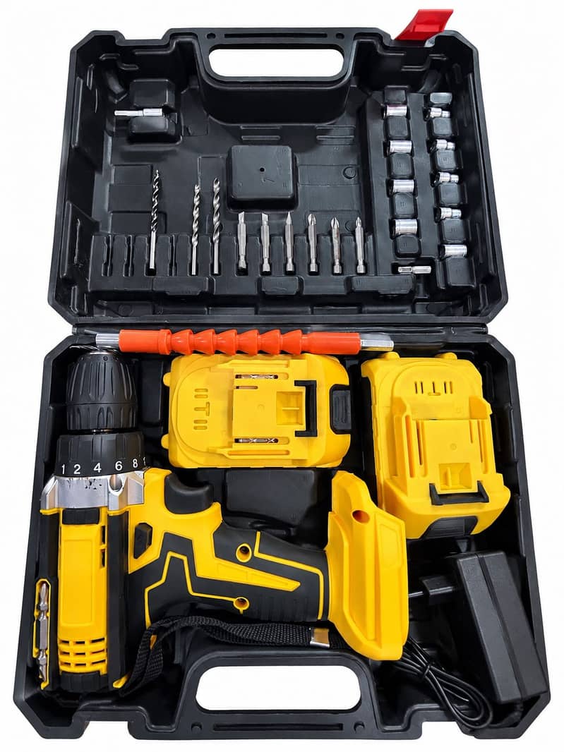 Rechargeable Drill Machine within multiple + Free Tools Kit 4