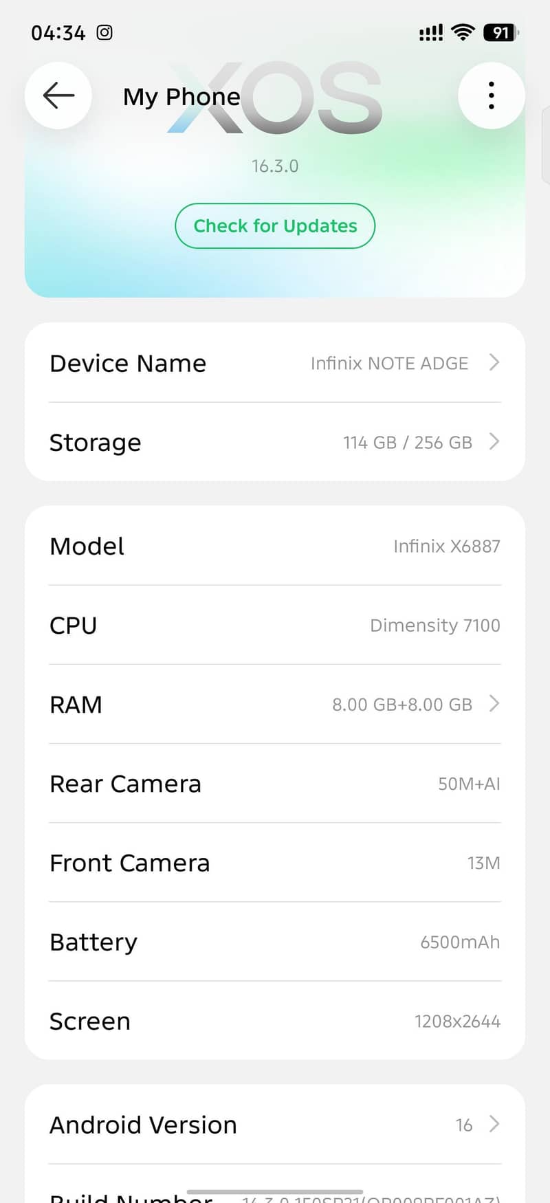 Infinix Note Edge 0