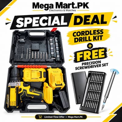 Cordless Drill Machine Kit 48V + FREE Screwdriver Bits Set rechargeabl