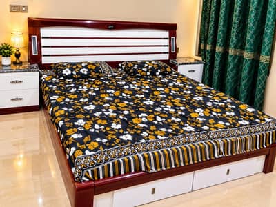 Luxury Double Bed set + Dressing + mattress 150k set in 65k