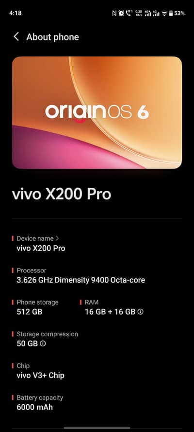 Vivo x200 Pro 16GB 512GB Urgent For Sale