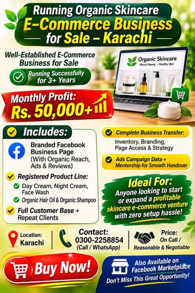 Running e commerce business for sale