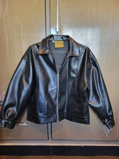 Barely used synthetic Baggy Leather Jacket