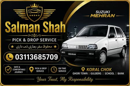 pick and drop service available koral choke ghouri town shreefabad