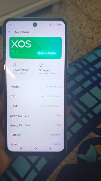 infinix hot 60 I mobile turn on 10 condition one hand use with box
