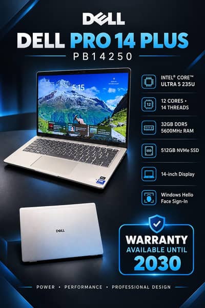 Dell Pro 14 plus pb14250 | Intel Core Ultra 5, 235u