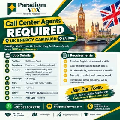 Call Center Agents Required | Sales job | UK Campaign | Jobs in Lahore