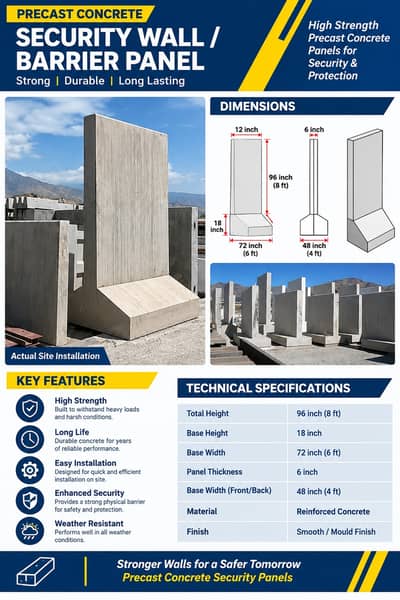Security Barrier Wall Precast Concrete Strong Road Barrier Panel