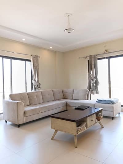 L-Shaped Beige Wood-Made Sofa