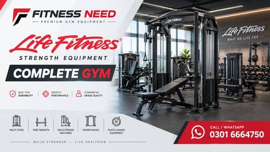 Life Fitness Complete Gym|Complete Gym|Commercial Gym|Gym Setup Packag