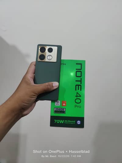 Infinix Note 40 Pro with box and charger
