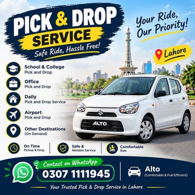 Suzuki Alto Pick & Drop Service in Lahore | School, Office & Airport