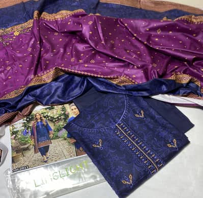 3piece embroidered ladies linen clotes