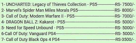 PS5 like new games 8