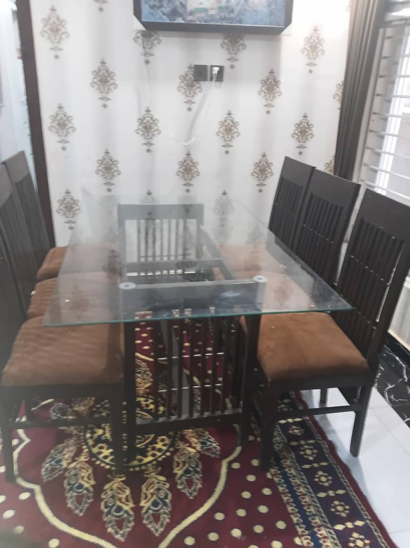 wooden dining table with 6 chairs 1