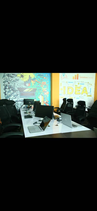 Office Workstation Table for 6 Employees with Electrical Setup 9×4feet