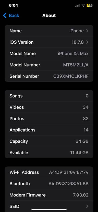 Apple iPhone XS Max exchange