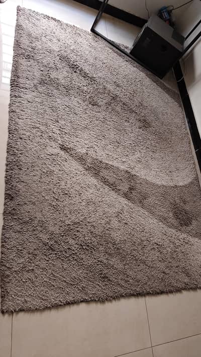 Grey fur carpet