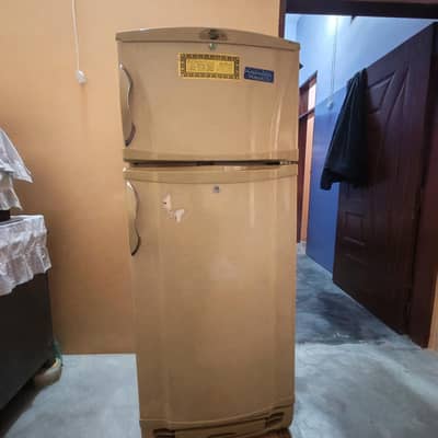 Beige Double Door Home Refrigerator in Good Working condition clean