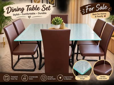 6 chairs dinning table in used