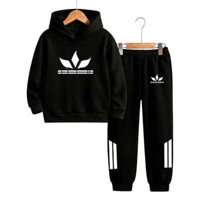 2 Pcs Boy's Fleece Printed Tracksuit