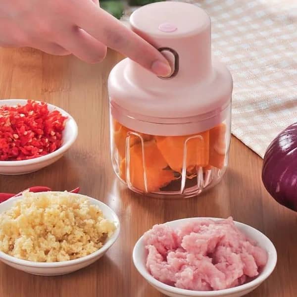 T  250ML Mini Electric Garlic Food Chopper Ginger Vegetable Crusher Food Blender Processor