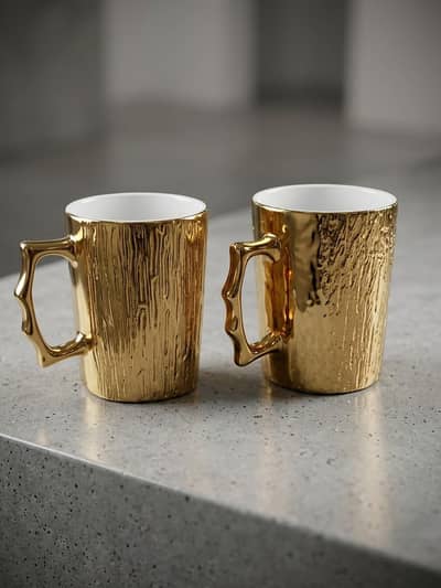 Stylish Golden Texture Coffee & Tea Mugs