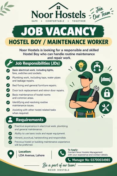 Hostel maintanace