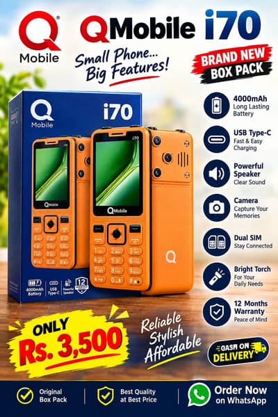 QMobile i70 Box Pack Brand New Mobile for Sale