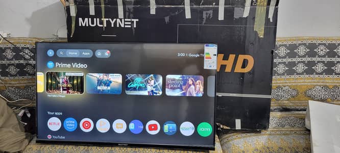 multynet 40 inch google tv with box remote like new cheap price final