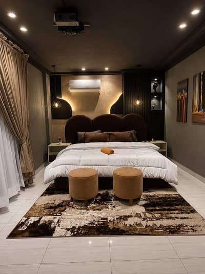 1 Bedroom VIP Full furnish flat per day available in Bahria town Lahore 0300 4561276
