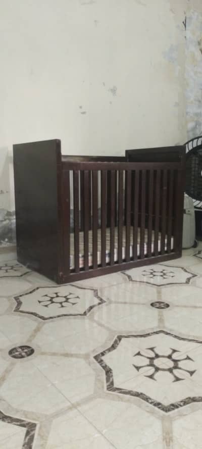 Wooden baby cot with diamond foam  "Sleep Ease" mattress