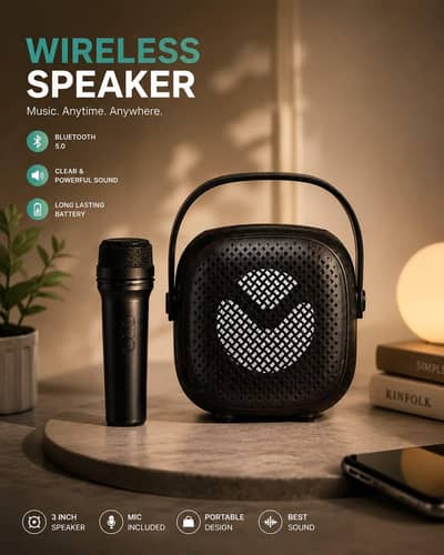 GTS-1941 Portable Wireless Bluetooth Karaoke Speaker With Wireless Mic