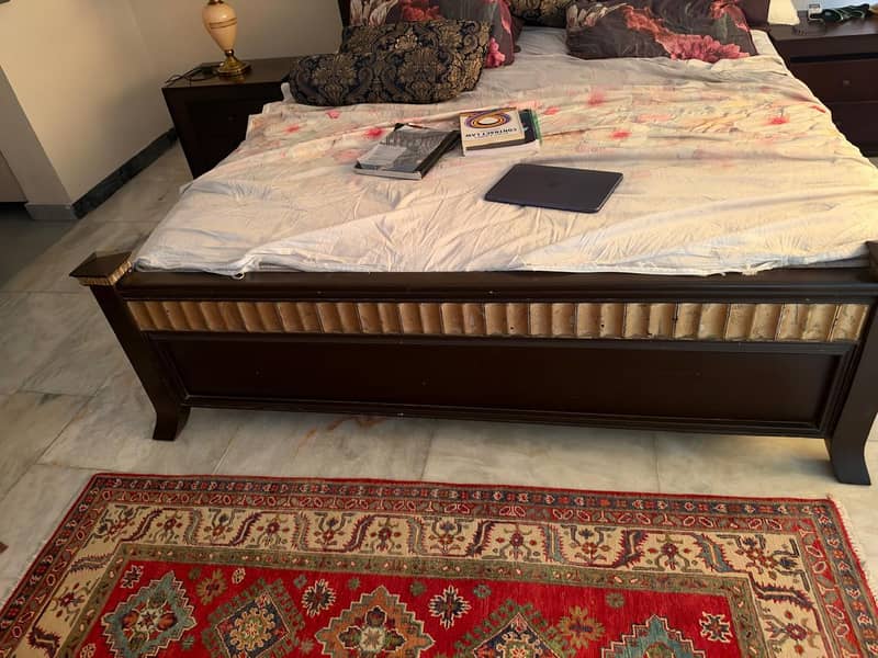 bed with side table 0