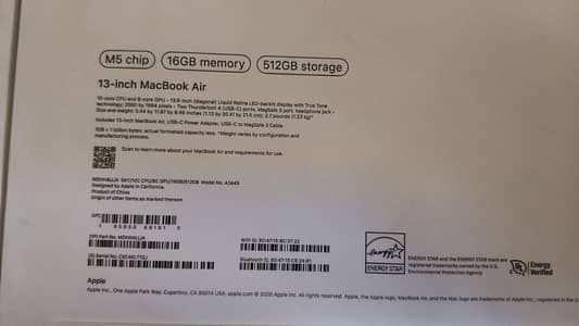 Brand New Box Packed Apple MacBook Air M5 | 16GB RAM | 512GB SSD | Sk