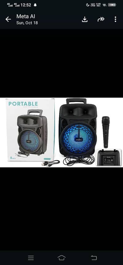 Bluetooth speaker with heavy bass 8  inch