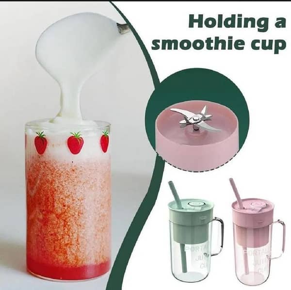T  2 In 1 mini portable usb rechargeable high quality 6 blades crusher juicer