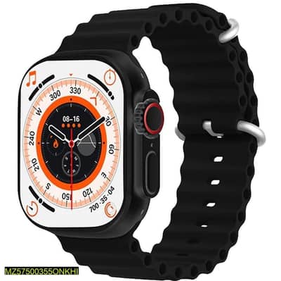 Smart Watch T800 Ultra Series 8 Black Orange Rubber Strap