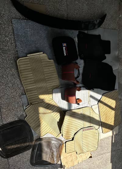 Neck And Back Pillow + Honda Civic Spoiler + Car Floor Mats